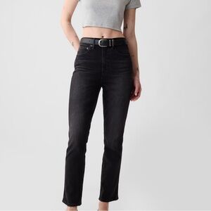 GAP vintage slim high rise jean with raw hem in black